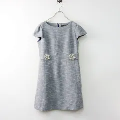 【値下げ】クレイサス CLATHAS ジュエリービジュー ツイード 半袖 ワンピース 38/ブルー トップス ドレス【2400014546453】のサムネイル