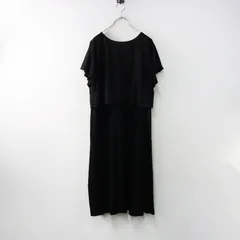 【値下げ】定価5.1万 大きいサイズ トゥービーシック TO BE CHIC プレーティング天竺 4WAYカットソーワンピース 44｜ブラック【2400014560145】のサムネイル