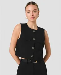 フレンチコネクション レディース トップス シャツ ノースリーブ French Connection Womens Harry Suiting Sleeveless ButtonFrontop Blaのサムネイル