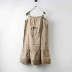 【値下げ】ピンクハウス PINK HOUSE ティアード ピコフリル キャミワンピース ｜ベージュ トップス ノースリーブ【2400014561326】のサムネイル