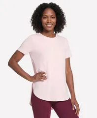 スケッチャーズ レディース トップス Tシャツ Skechers Womens GoDri Swift Stripe Tunic TShirt Light Pink ピンクのサムネイル