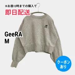 GeeRA ジーラ スウェット M グレー コットン スウェット 裏起毛 無地 ワンポイント 刺繍 長袖 レディースのサムネイル