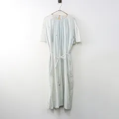 【値下げ】美品 定価7.4万 2024SS ミナペルホネン mina perhonen loysa ギャザードレス 36-38┃グリーン ワイド ワンピース【2400014565034】のサムネイル