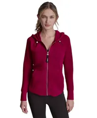 ダナ キャラン ニューヨーク レディース アウター コート DKNY Womens Lightweight Waffle ZipFront Beetのサムネイル