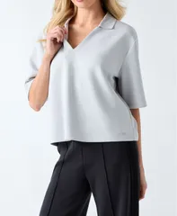 ゲス レディース トップス シャツ 半袖 GUESS Womens Lyra ShortSleeve Polo Top Cloudy Stormのサムネイル