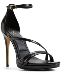 アルド レディース シューズ サンダル ヒール ALDO Womens Odella Strappy Higheel Dressandals Black Shiny ブラックのサムネイル