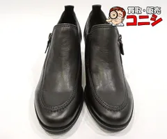 【質コニシ】【Gabor/ガボール】ショートブーツ 靴 サイドジップ レザー ブラック サイズ3(1/2) 約22cm レディース【送料込み】p0028bのサムネイル