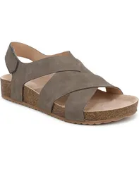 ドクター・ショール レディース シューズ サンダル Dr Scholls Womens Luna Slingback Sandals Woodsmoke Brown Faux Leather ブラウンのサムネイル