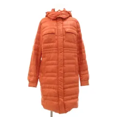 クレージュ courreges 美品 ダウンコート アウター ロング フード付き ナイロン ジップアップ オレンジ /MG ■ECG007のサムネイル