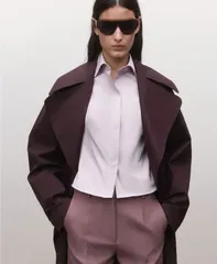 マンゴ レディース トップス シャツ コットン MANGO Womens Fitted Cotton Shirt Lilac ライラックのサムネイル