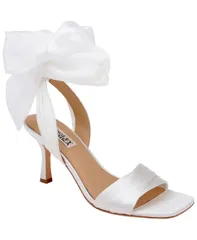 バッジェリーミシュカ レディース シューズ サンダル Badgley Mischka Womens Yanis Open Toe Dressandals White Satin ホワイトのサムネイル