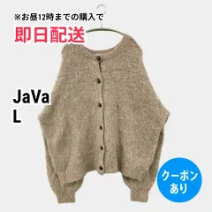 JaVa ジャバ カーディガン/ボレロ L ベージュ ウール・ニット ナイロン ニット 無地 ミドル丈 長袖 レディースのサムネイル