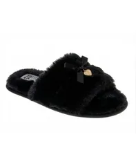 バッジェリーミシュカ レディース シューズ サンダル Badgley Mischka Women Slippers Bow Slides Black ブラックのサムネイル