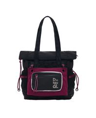 未使用新品】Desigual レアカラー黒x赤 マルチポジション ミドルバッグ 