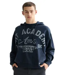 スコッチアンドソーダ メンズ アウター パーカー・スウェット SCOTCH SODA Mens Washed Artwork Drawcord Hoodie Sky Captainのサムネイル