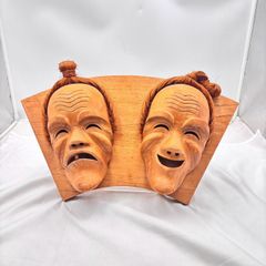 希少品 アンガマの面 沖縄県 石垣市 伝統工芸品 壁掛け 木彫 - メルカリ