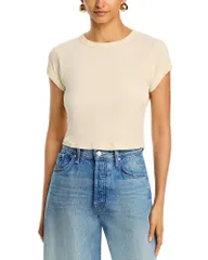 マザー レディース トップス Tシャツ MOTHER The Itty Bitty Ringer Tee Antique White ホワイトのサムネイル