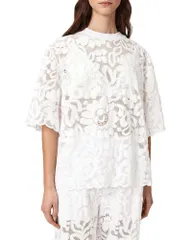 オールセインツ レディース トップス Tシャツ レース ALLSAINTS Amelie Lace Tee Optic White ホワイトのサムネイル