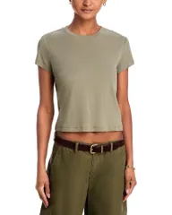 エージー レディース トップス Tシャツ クロップド AG Sadie Crew Cropped Tee Spruce Green グリーンのサムネイル