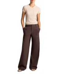 ヴィンス レディース トップス Tシャツ Vネック ウール Vince Wool Pointelle VNeck Tee Blush Cloud ブラッシュのサムネイル
