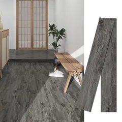 MULGREATフロアタイル木目調ブラックオーク36枚セット約3畳分91.4x15CM貼るだけシール式DIY防水賃貸OKのサムネイル