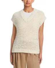 ヘルノ レディース アウター ニット・セーター スパンコール ノースリーブ Herno Sleeveless Alpaca Blend Sequin Sweater White ホワイトのサムネイル