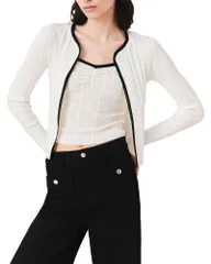 マージュ レディース アウター カーディガン ニット Maje Pointelle Knit Cardigan White ホワイトのサムネイル