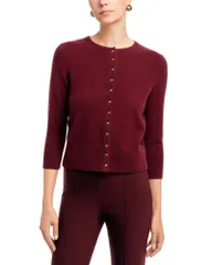 ヴィンス レディース アウター カーディガン クルーネック ウール Vince Wool Cashmere Blend Crewneck Cardigan Black Rose ブラックのサムネイル