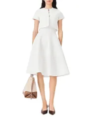 マージュ レディース アウター カーディガン リブ Maje Ribbed Short Sleeve Cardigan White ホワイトのサムネイル