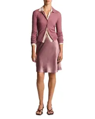 ヴィンス レディース アウター カーディガン ウール Vince Wool Pointelle Colla red Cardigan Dusty Peonyのサムネイル