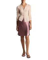 ヴィンス レディース アウター カーディガン ウール Vince Wool Pointelle Colla red Cardigan Blush Cloud ブラッシュのサムネイル
