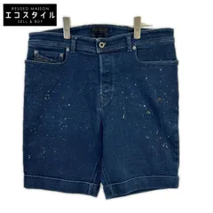 DIESEL BlackGold　ディーゼルブラックゴールド　TYPE-2612D ペイント加工ハーフデニムパンツ　34のサムネイル