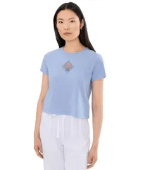 スプレンディット レディース トップス シャツ Splendid Seashell Emb Short Sleeve Tee Azureのサムネイル