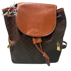 CELINE セリーヌ マカダム ブラウン ゴールド金具 PVC リュック・デイパック レディース S1-00164【中古】のサムネイル