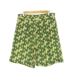 ベー・セーストック B.C STOCK × ライフ LIFE Magazine 別注 グラスパンツ M 緑 グリーン リーフ柄 プリーツ /CK10 ■ECA007のサムネイル