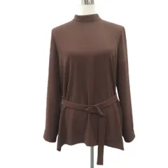 ザラウーマン ZARA WOMAN チュニック L 茶 無地 ハイネック 長袖 ベルト付き /SY63 ■GY70のサムネイル