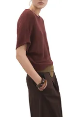 マンゴ レディース アウター ニット・セーター MANGO Short Sleeve Sweater BURNT ORANGE オレンジのサムネイル