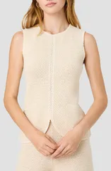 フレンチコネクション レディース トップス シャツ セーター コットン French Connection Mozartextu red Stitch Cotton Sweater Tank ECRUのサムネイル