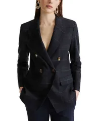 マレーラ レディース アウター ジャケット・ブルゾン ブレザー Marella Mllefedra Plaidouble Breasted Blazer Navy ネイビーのサムネイル