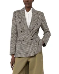 マックスマーラ レディース アウター ジャケット・ブルゾン ブレザー Max Mara Mxmeccelso Double Breasted Houndstooth Blazer Pink Blackのサムネイル