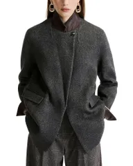 マレーラ レディース アウター ジャケット・ブルゾン ブレザー Marella Mlscolimbo Leather Trim Blazer Melange Dark Grey グレーのサムネイル
