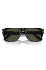 ペルソル メンズ アクセサリー サングラス・アイウェア Persol 55mm Square Sunglasses BLACK ブラックのサムネイル