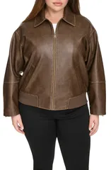 リーバイス レディース アウター ジャケット・ブルゾン プラスサイズ レザー フェイクレザー Levis Faux Leather Jacket Plus SADDLEのサムネイル