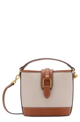 マンゴ レディース バッグ レザー フェイクレザー MANGO Canvas Faux Leather Bucket Bag LEATHERのサムネイル