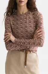 スコッチアンドソーダ レディース トップス シャツ プリント ニット Scotch Soda Printed Long Sleeve KnitShirtILES FLOWER DOESKINのサムネイル