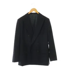 プラダ PRADA ピークドラペルダブルブレストジャケット テーラード 総裏地 モヘヤ混 50R ネイビー A8051 /DO ■OS ■SHのサムネイル