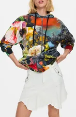 デジグアル レディース アウター パーカー・スウェット プリント Desigual Print Front Zip Hoodie MULTI マルチカラーのサムネイル