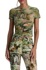 アリス アンド オリビア レディース トップス シャツ メッシュ Alice Olivia Tesstretch Mesh TShirtERRAIN LGのサムネイル