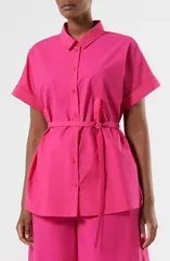 マリナリナルディ レディース トップス シャツ プラスサイズ Marinaldi Vetrino Tie Waist Shirt Plus FUCHSIA フューシャのサムネイル