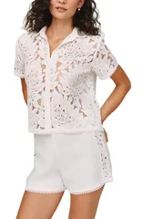 ベラダール レディース トップス シャツ レース Bella Dahlace Shirt WHITE ホワイトのサムネイル